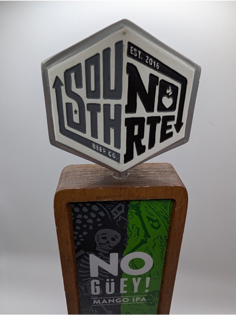 SoundThirteen NO GÜEY! Mango IPA Tap Handle Wood Breweriana Bar Decor - Picture 2 of 6